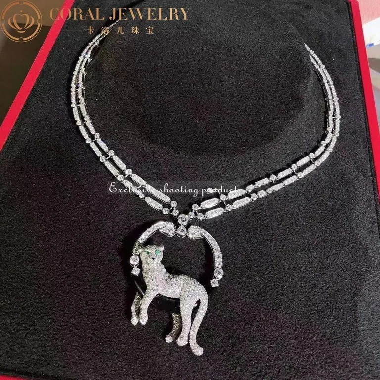 Cartier HP700939 Panthère De Cartier Necklace Platinum Emeralds Onyx Diamonds 7