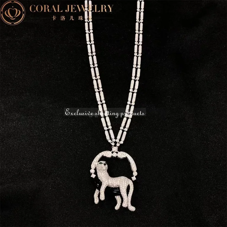 Cartier HP700939 Panthère De Cartier Necklace Platinum Emeralds Onyx Diamonds 5