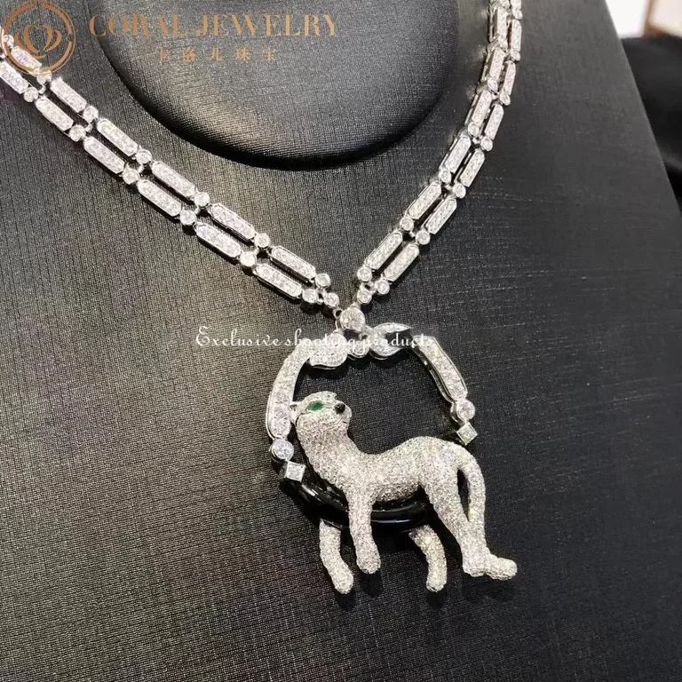 Cartier HP700939 Panthère De Cartier Necklace Platinum Emeralds Onyx Diamonds 3