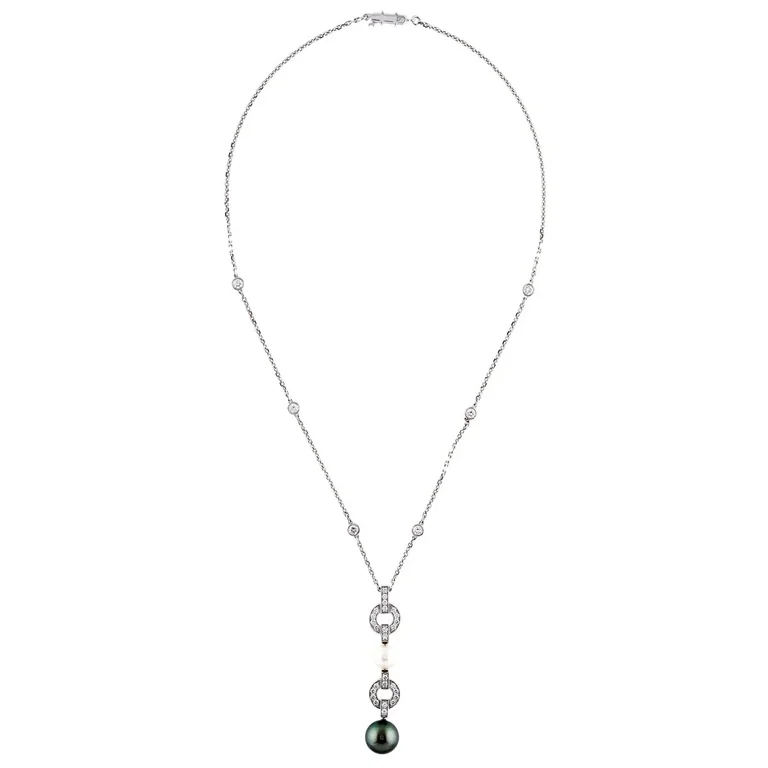 Cartier Panthère De Cartier Necklace Himalia Pearl Diamond Drop White Gold Necklace 1