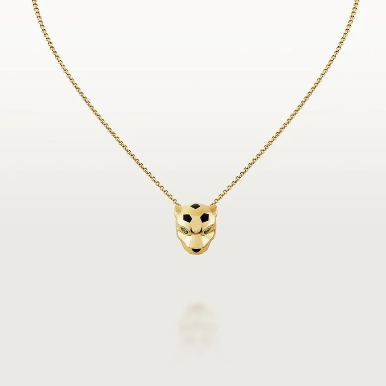 B7224756 Cartier Panthère de Cartier Necklace Yellow Gold Tsavorite Onyx 1