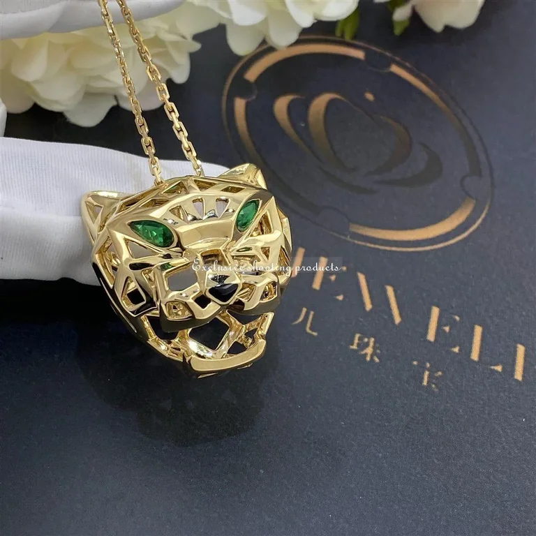Cartier Panthère de Cartier N7424210 Necklace Yellow Gold Tsavorite Garnets Onyx 11