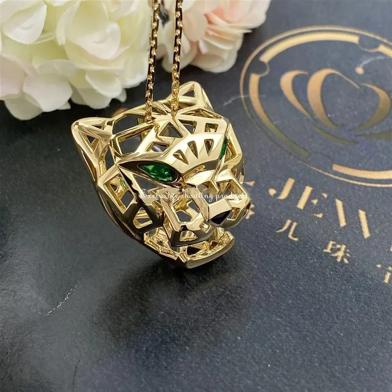 Cartier Panthère de Cartier N7424210 Necklace Yellow Gold Tsavorite Garnets Onyx 6
