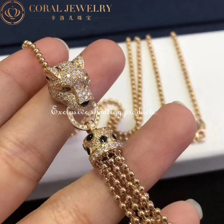 Cartier Panthère de N7424122 Cartier Necklace Yellow Gold Emeralds Onyx 3