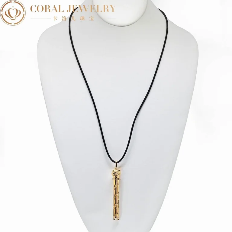 Cartier Panthère de N3023000 Cartier Necklace Yellow Gold Panthere Sautoir On A Black Cord Pendant 3