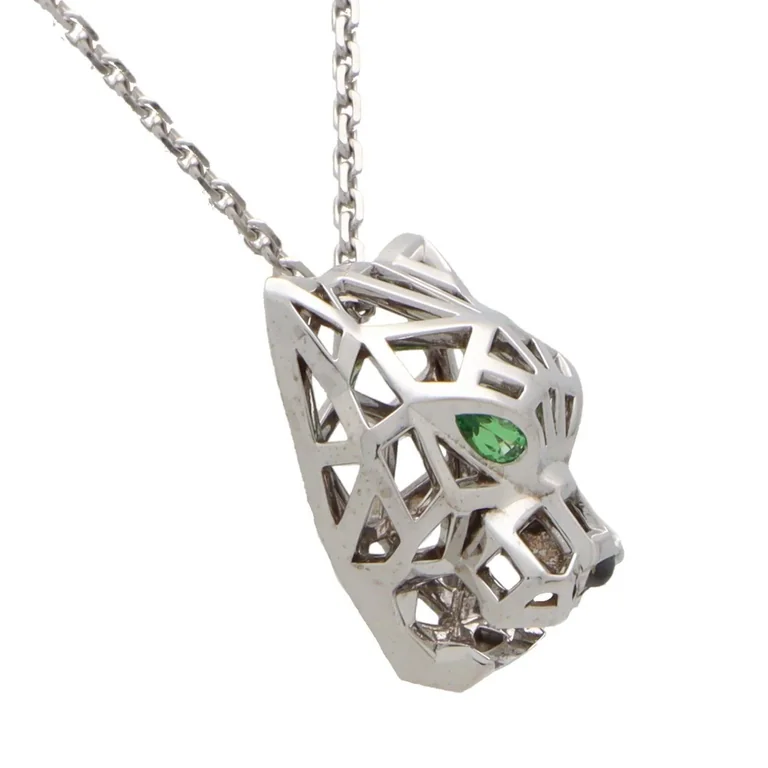 Cartier Panthère de N7424210 Cartier Necklace White Gold Tsavorite Garnets Onyx 7
