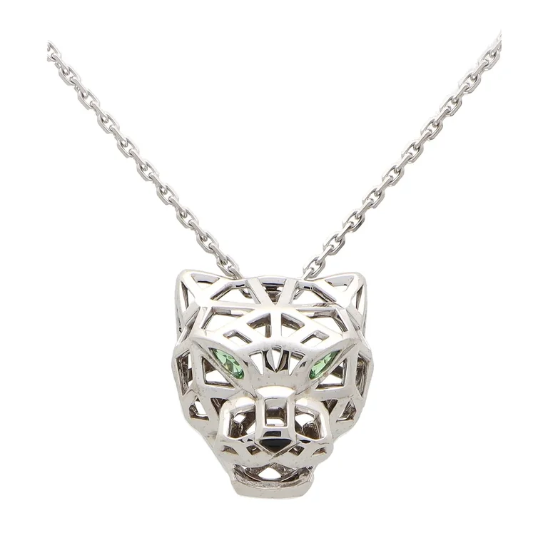 Cartier Panthère de N7424210 Cartier Necklace White Gold Tsavorite Garnets Onyx 5