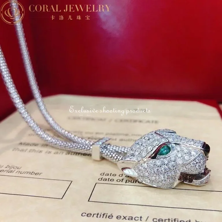 Cartier Panthère de N7408238 Cartier Necklace White Gold Pave Diamond 4