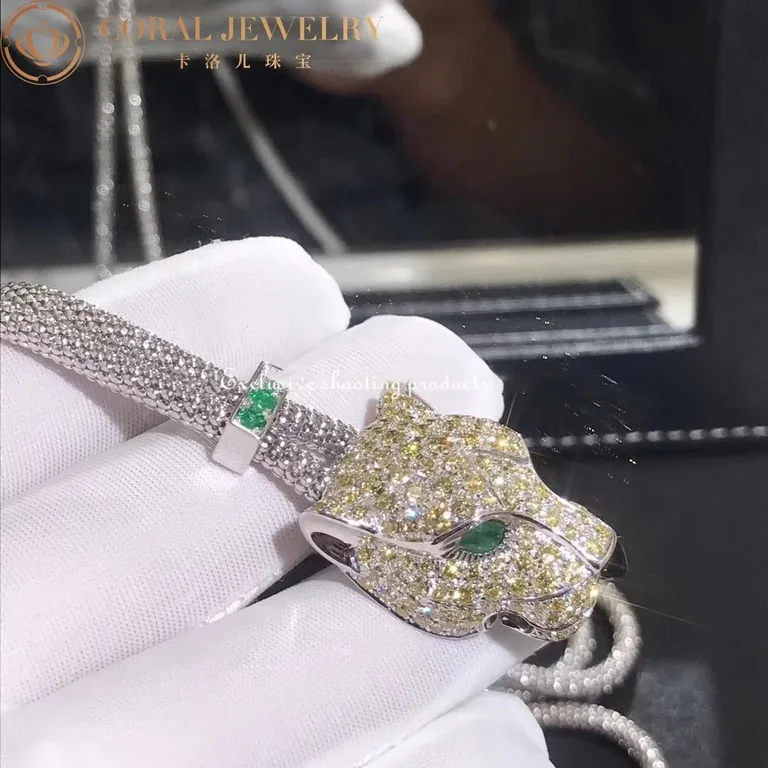 Cartier Panthère de Cartier Necklace White Gold Pave Diamond Customized N7408238-Customized 4