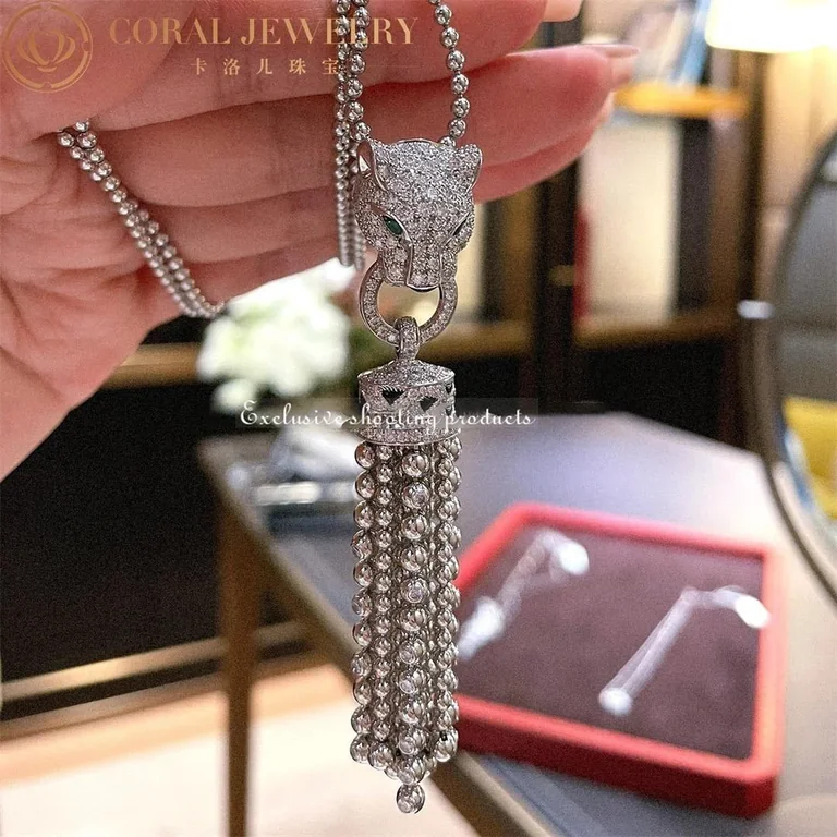 Cartier Panthère de N7424212 Cartier Necklace White Gold Emeralds Onyx 10