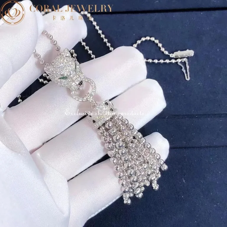 Cartier Panthère de N7424212 Cartier Necklace White Gold Emeralds Onyx 9