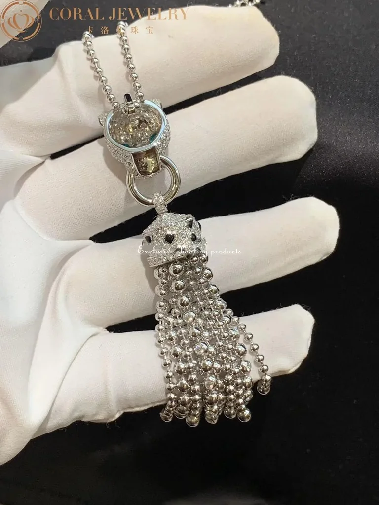 Cartier Panthère de N7424212 Cartier Necklace White Gold Emeralds Onyx 4