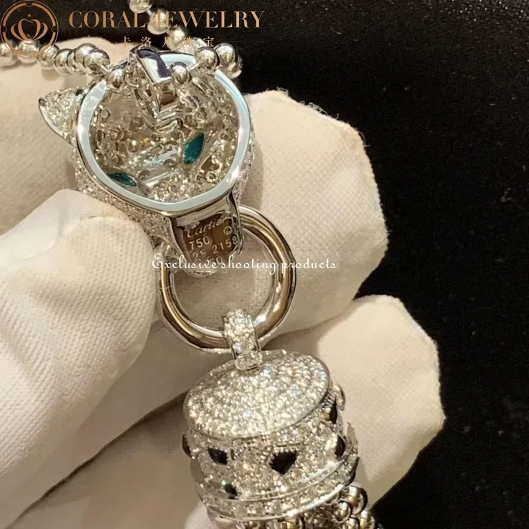 Cartier Panthère de N7424212 Cartier Necklace White Gold Emeralds Onyx 3