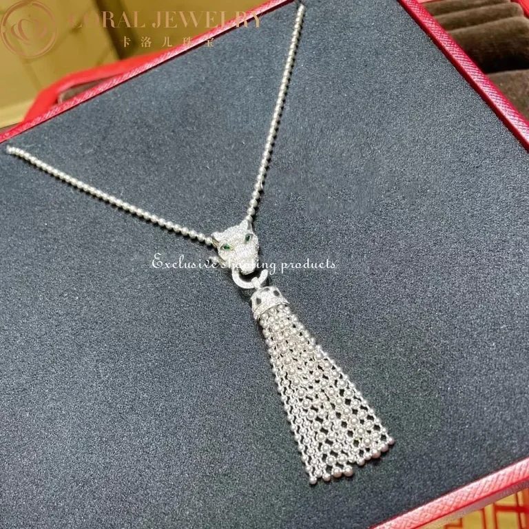 Cartier N7424122 Panthère de Cartier Necklace White Gold Emeralds Onyx 2