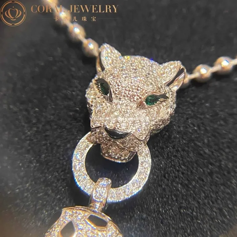 Cartier N7424122 Panthère de Cartier Necklace White Gold Emeralds Onyx 4