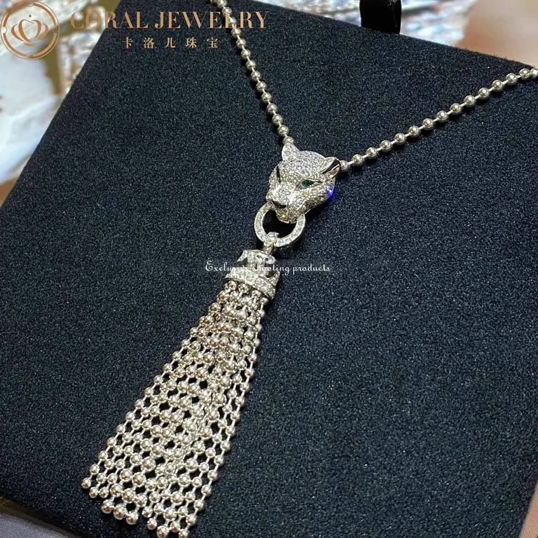 Cartier N7424122 Panthère de Cartier Necklace White Gold Emeralds Onyx 5