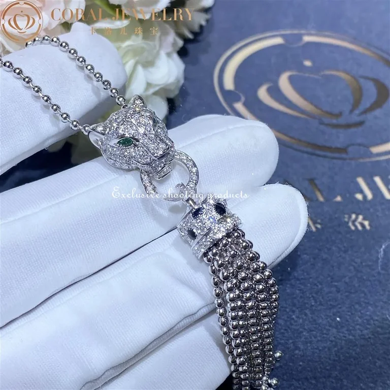 Cartier N7424122 Panthère de Cartier Necklace White Gold Emeralds Onyx 6