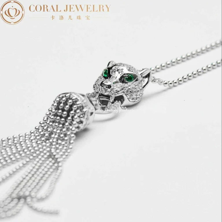 Cartier N7424122 Panthère de Cartier Necklace White Gold Emeralds Onyx 13