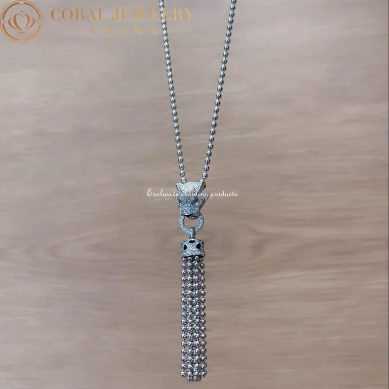 Cartier N7424122 Panthère de Cartier Necklace White Gold Emeralds Onyx 15