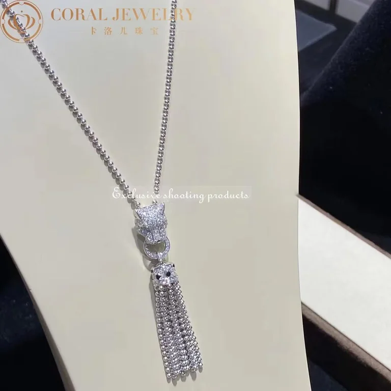 Cartier N7424122 Panthère de Cartier Necklace White Gold Emeralds Onyx 18