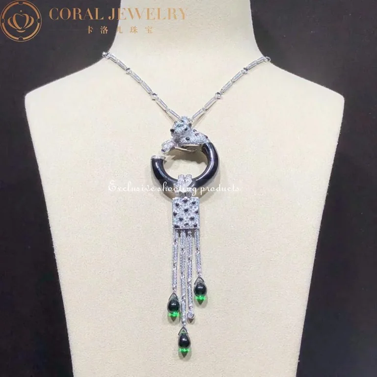 Cartier Panthère de H7000030 Cartier Necklace White Gold With Emeralds Onyx and Diamonds 5