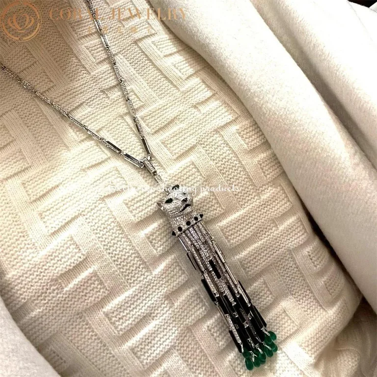 Cartier Panthère de HP700480 Cartier Necklace White Gold Set with Emeralds Onyx and Diamonds 8