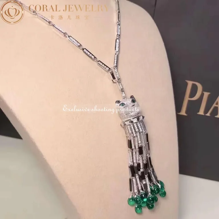 Cartier Panthère de HP700480 Cartier Necklace White Gold Set with Emeralds Onyx and Diamonds 7