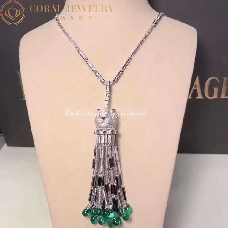 Cartier Panthère de HP700480 Cartier Necklace White Gold Set with Emeralds Onyx and Diamonds 6