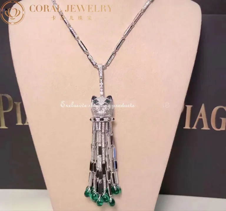 Cartier Panthère de HP700480 Cartier Necklace White Gold Set with Emeralds Onyx and Diamonds 4