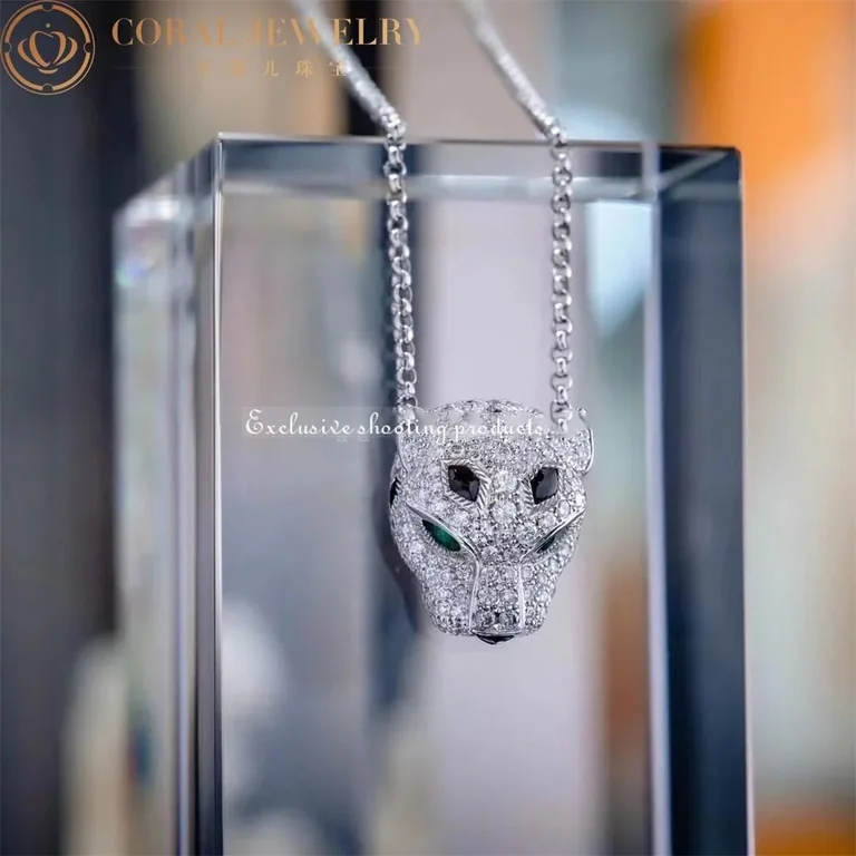 Cartier Panthère de N7424342 Cartier Necklace White Gold Onyx Emeralds Diamonds 11