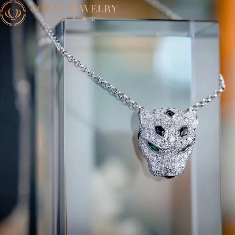 Cartier Panthère de N7424342 Cartier Necklace White Gold Onyx Emeralds Diamonds 10
