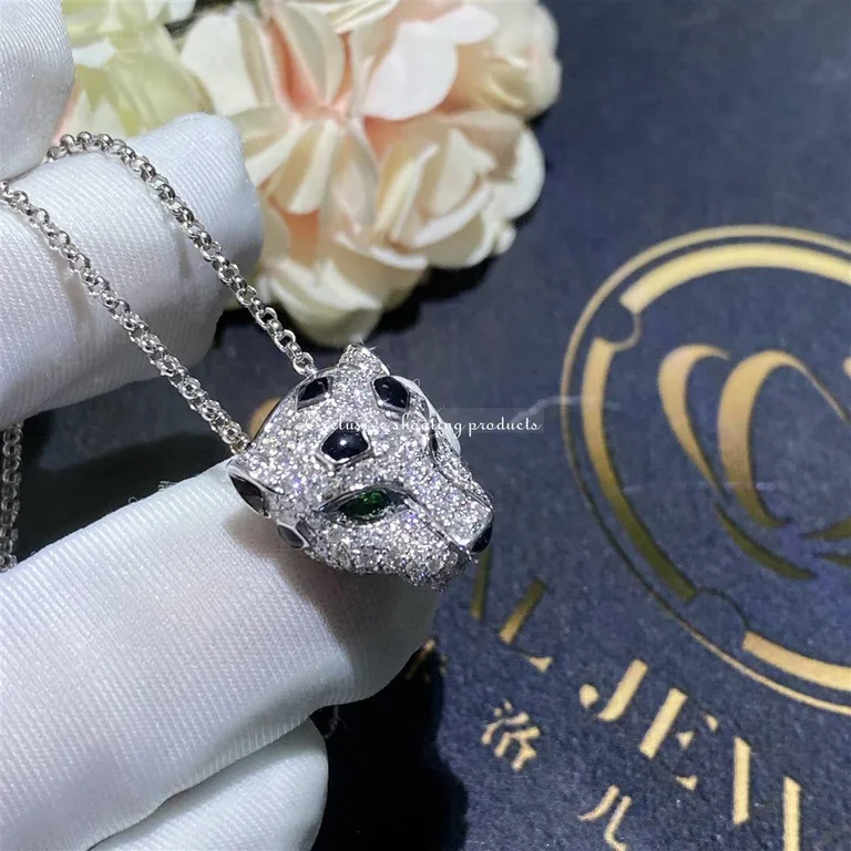 Cartier Panthère de N7424342 Cartier Necklace White Gold Onyx Emeralds Diamonds 2