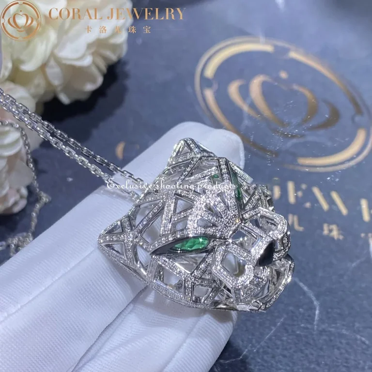 Cartier Panthère de N7424209 Cartier Necklace White Gold Diamonds Emeralds 5