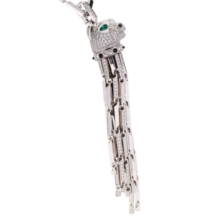 Cartier Panthère de Cartier Necklace White Gold Diamond Panthere Tassel Pendant Necklace HP700899 4