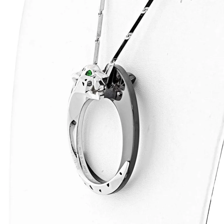Cartier Panthère de N3028600 Cartier Necklace White Gold Black Ceramic Onyx Emeralds 3