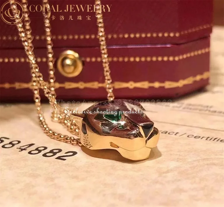 Cartier Panthère de B7224756 Cartier Necklace Rose Gold Tsavorite Onyx 8