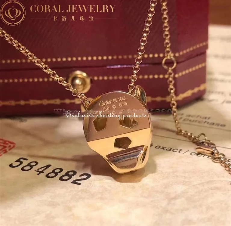 Cartier Panthère de B7224756 Cartier Necklace Rose Gold Tsavorite Onyx 7