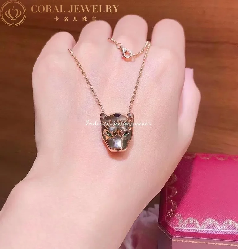 Cartier Panthère de B7224756 Cartier Necklace Rose Gold Tsavorite Onyx 6