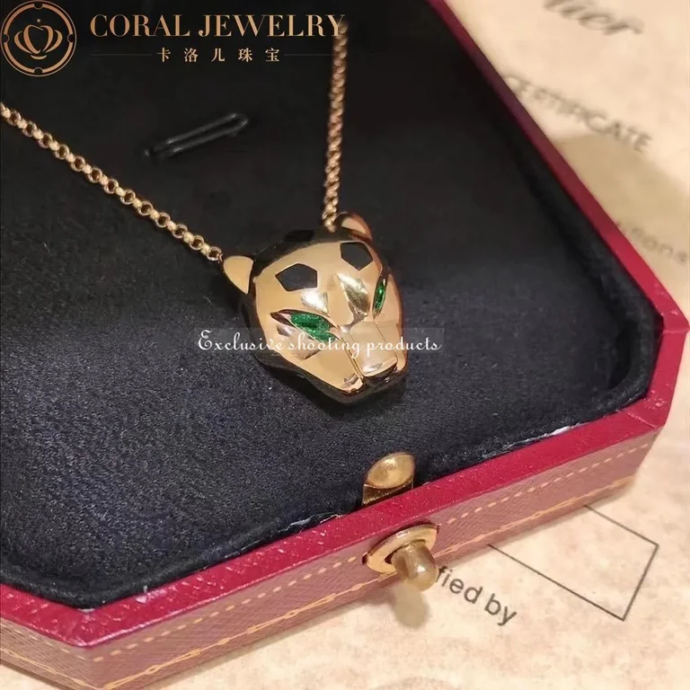 Cartier Panthère de B7224756 Cartier Necklace Rose Gold Tsavorite Onyx 5