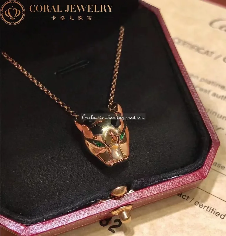 Cartier Panthère de B7224756 Cartier Necklace Rose Gold Tsavorite Onyx 4
