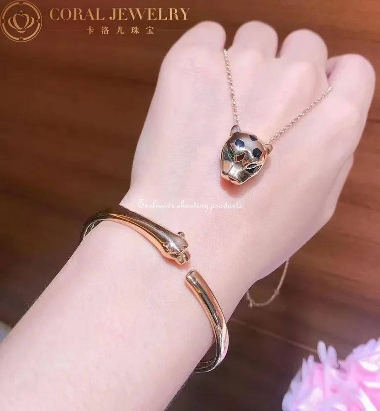 Cartier Panthère de B7224756 Cartier Necklace Rose Gold Tsavorite Onyx 3