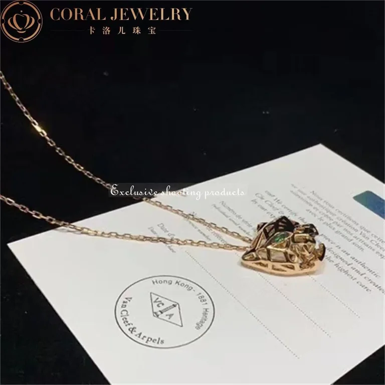 Cartier Panthère de N7424210 Cartier Necklace Rose Gold Tsavorite Garnets Onyx 7