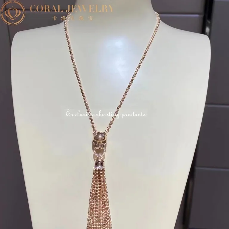 Cartier N7424239 Panthère de Cartier Necklace Rose Gold Tsavorite Onyx and Diamonds 6