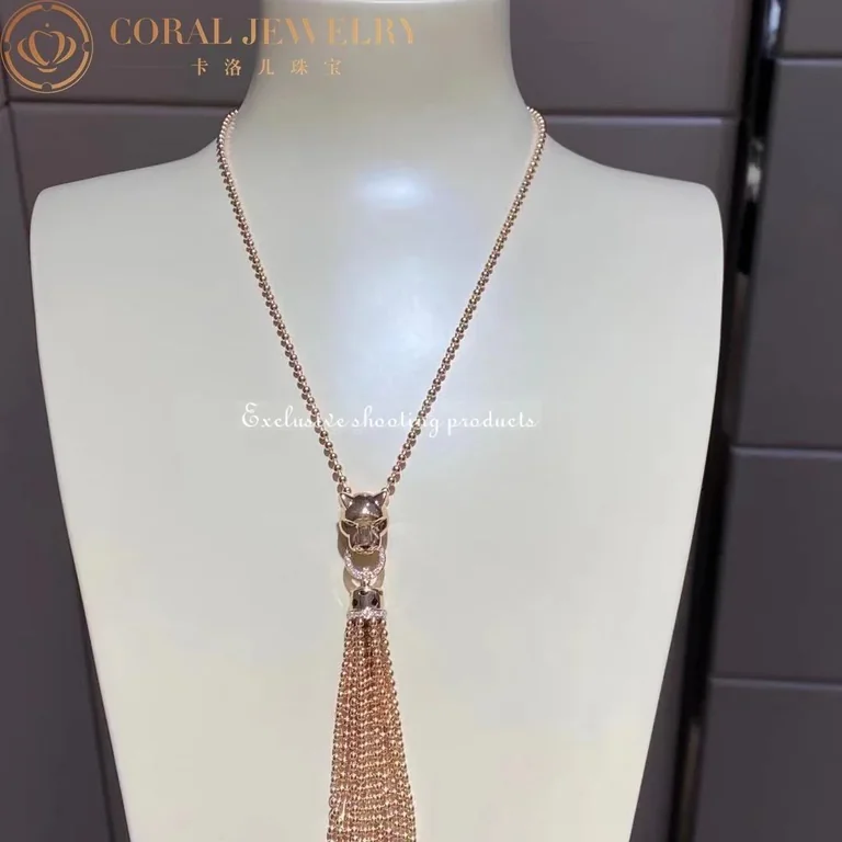 Cartier N7424239 Panthère de Cartier Necklace Rose Gold Tsavorite Onyx and Diamonds 5