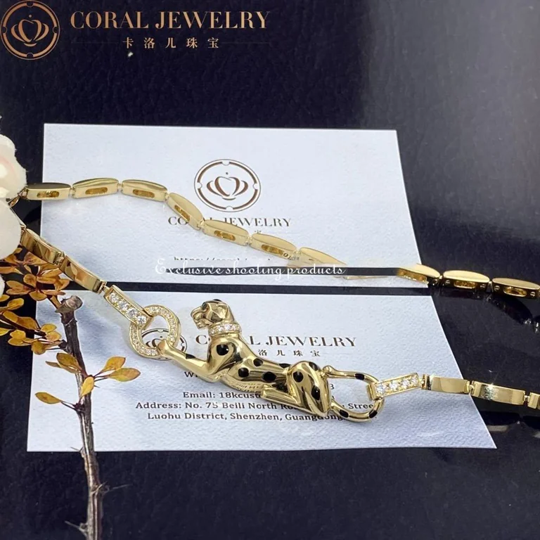 Cartier Panthère de N7059200 Cartier Diamond and Tsavorite Garnet Necklace in Yellow Gold 5