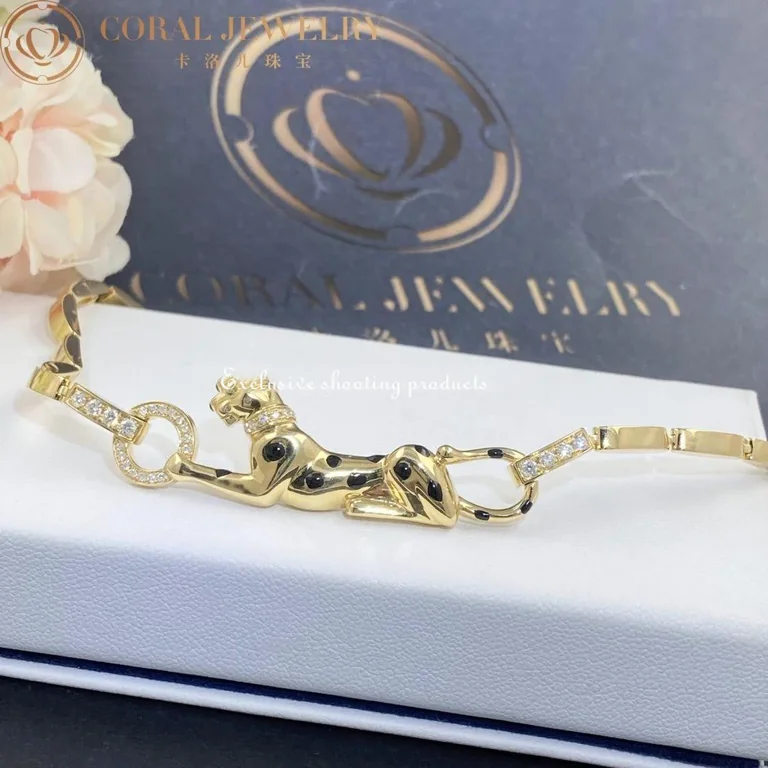 Cartier Panthère de N7059200 Cartier Diamond and Tsavorite Garnet Necklace in Yellow Gold 3