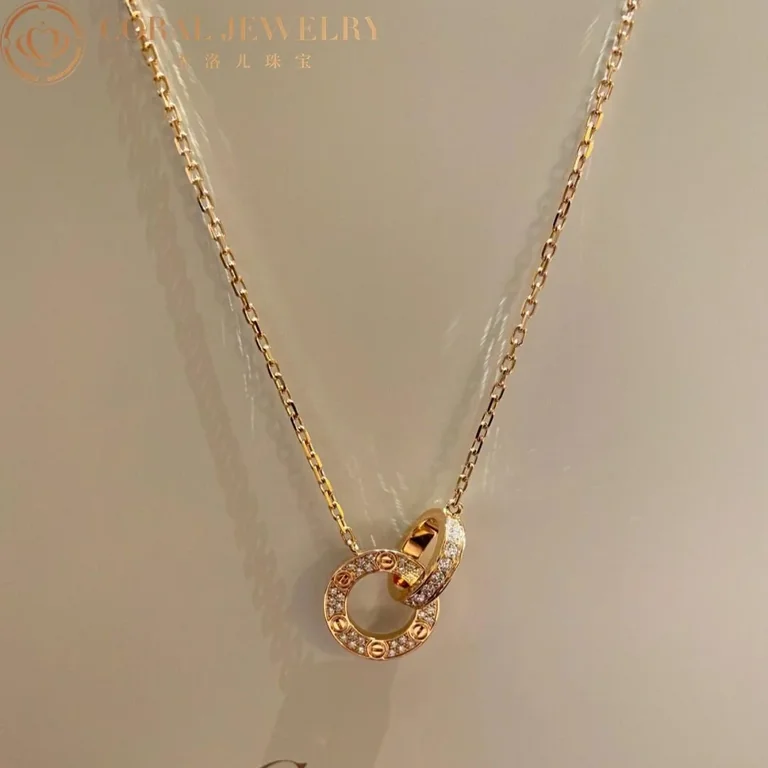 Cartier Love Necklace B7224528 Diamond-paved 18K Rose Gold 5