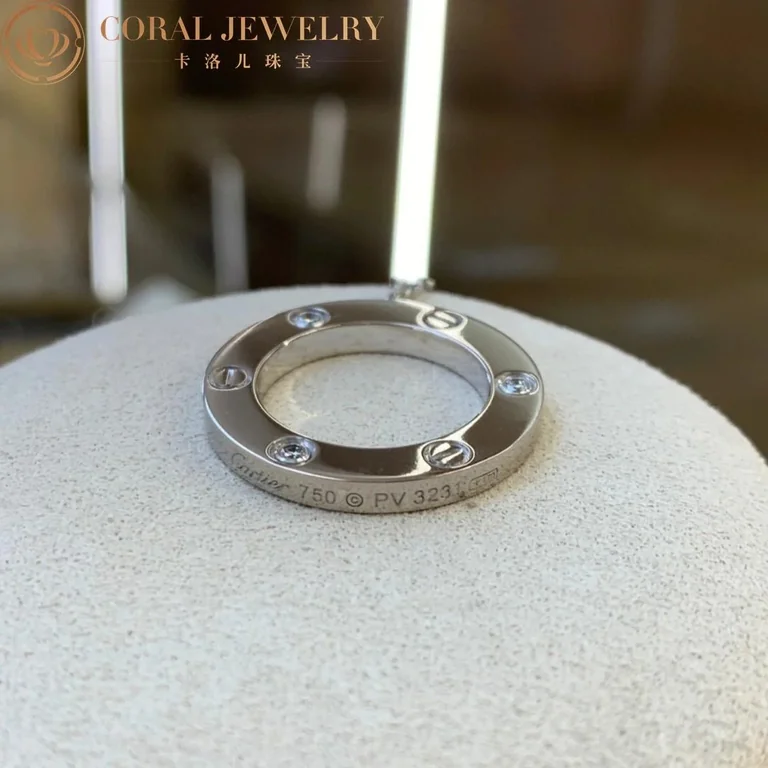 Cartier Love Necklace B7014600 3 Diamonds White Gold 4