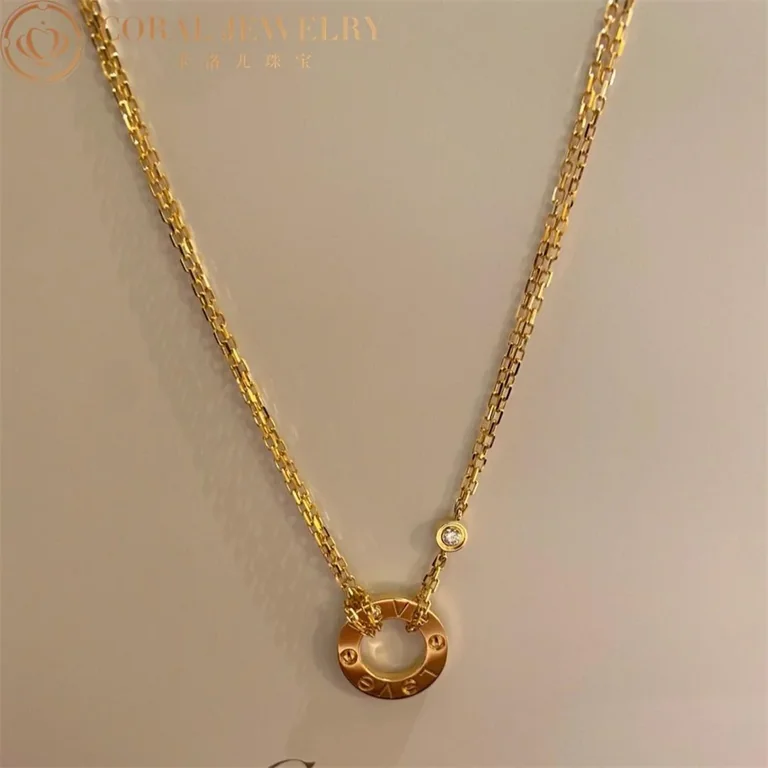 Cartier Love Necklace B7219500 2 Diamonds Yellow Gold 2