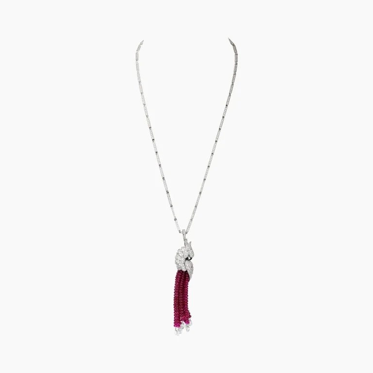 Cartier Les Oiseaux Libérés Necklace White Gold Diamond Beads Pendant 13CT HP700679 HP700678 HP700677 7